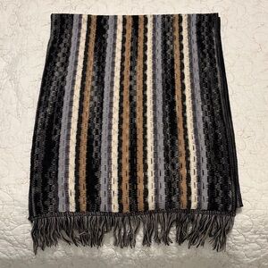 Missoni Black and Gray Striped Scarf